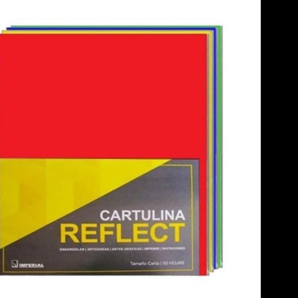 CARTULINA REFLECT MULTICOLOR CTA. 2C.180G. PAQUETE C50 HOJAS